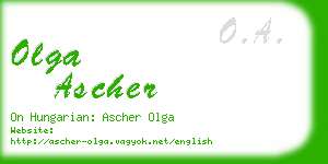 olga ascher business card